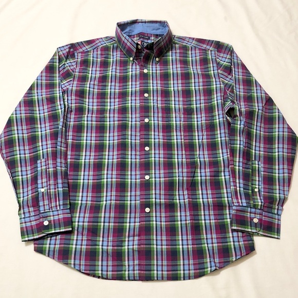 NWT- Chaps Men’s L/S Plaid Collared Button Down- L - Picture 2 of 11